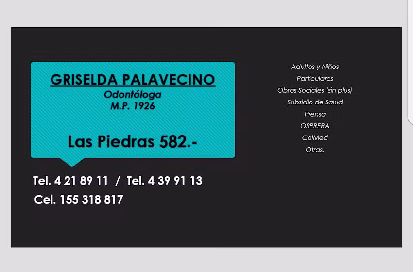 Od.Griselda Palavecino Odontolog&iacute;a para la Familia.